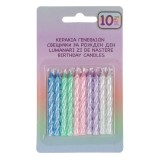 Lumanari spiralate pentru tort,culori pastelate,6 cm, 10 bucati set