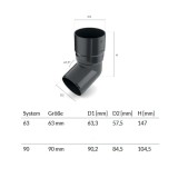 Bogen 67,5&deg; graphit System 63