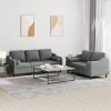 VidaXL Set de canapele cu perne, 2 piese, gri &icirc;nchis, material textil 3201851