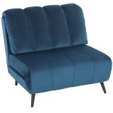 HOMCOM Fotoliu-Pat Pliabil Transformabil cu Spătar Reglabil, Albastru | Aosom Romania