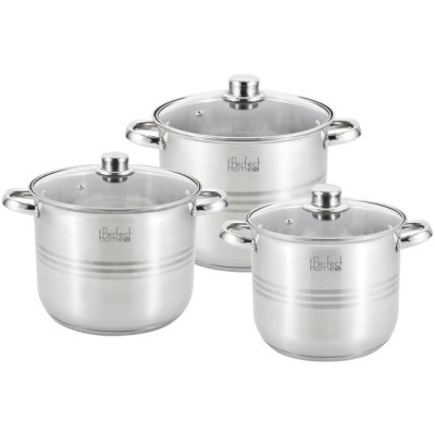 Set de oale din otel inoxidabil cu capace din sticla 7/9/11 litri Handy KitchenServ foto