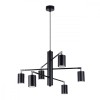 Candelabru Lemmi Negru Oțel 6 Becuri Tub Modern De Interior