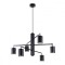 Candelabru Lemmi Negru Oțel 6 Becuri Tub Modern De Interior