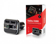 Modulator FM Xblitz X300, functie CarKit, Bluetooth, microfon incorporat, negru foto