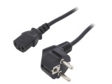 Cablu Alimentare 3x0.75mm2 cu Ștecăr Unghiular și Conector IEC C13