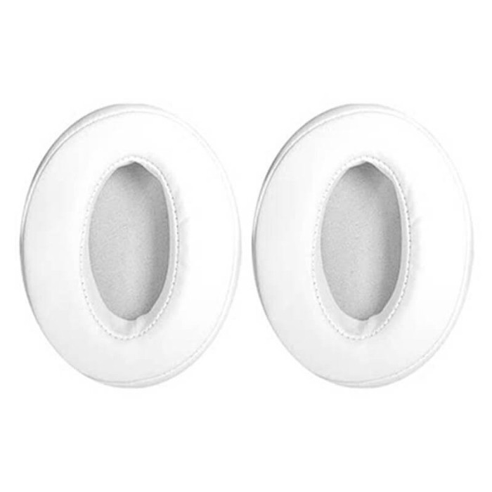 Set 2 bureti Edman pentru casti Sennheiser HD 4.50BT, HD 4.50BTNC, HD 4.40BT, HD 458BT, HD 350BT, HD 4.30G, HD 4.20, Piele ecologica, Alb