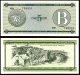 !!! CUBA - 5 PESOS VALUTA 1985 , SERIA B - P FX 7 - UNC