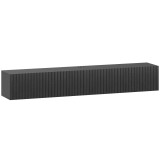 HOMCOM Mobilier TV suspendat 140cm, suport TV pentru televizoare p&acirc;nă la 183 cm, 2 uși rabatabile, 140x25x22cm, negru | Aosom Romania