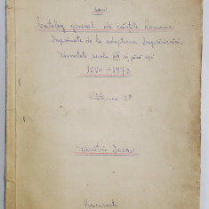 BIBLIOGRAFIA CHRONOLOGICA ROMANA SAU CATALOGUL GENERAL DE CARTI ROMANE, ED. II de DIMITRIE IARCU - BUCURESTI, 1873