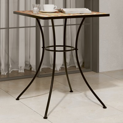 vidaXL Masă de bistro, cărămiziu, 60x60x74 cm, ceramică, model mozaic 4003392 foto