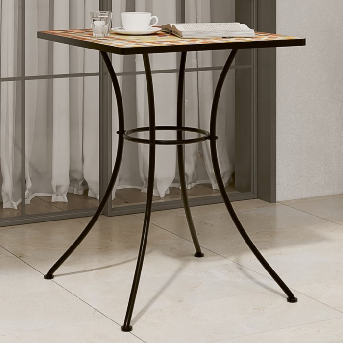 vidaXL Masă de bistro, cărămiziu, 60x60x74 cm, ceramică, model mozaic 4003392