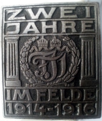 Insigna de șapcă imperială și regală, doi ani pe campul de lupta 1914-1916 foto