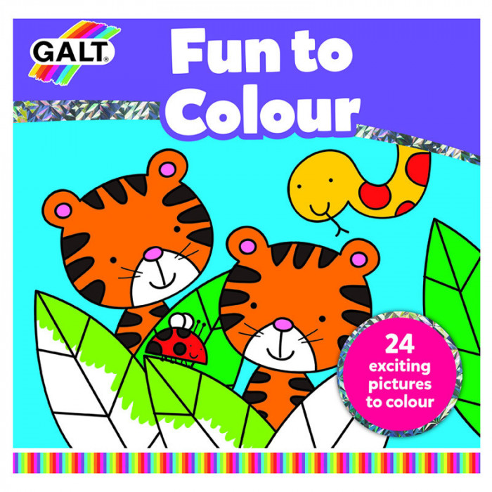Carte de colorat Galt Fun to Colour, 24 de imagini, dezvolta imaginatia