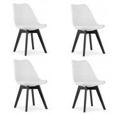 Set 4 scaune bucatarie/living, Artool, Mark, PP, lemn, alb si negru, 49x55.5x82.5 cm foto