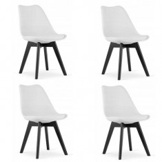 Set 4 scaune stil scandinav, Artool, Mark, PP, lemn, alb si negru, 49x55.5x82.5 cm GartenVIP DiyLine
