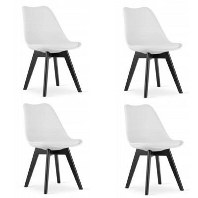 Set 4 scaune stil scandinav, Artool, Mark, PP, lemn, alb si negru, 49x55.5x82.5 cm GartenVIP DiyLine foto