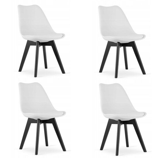 Set 4 scaune stil scandinav, Artool, Mark, PP, lemn, alb si negru, 49x55.5x82.5 cm GartenVIP DiyLine