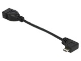 Cablu OTG USB 2.0, 0,11m, negru, 24AWG, 28AWG