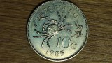 Tuvalu - moneda de colectie exotica rara - 10 cents 1985 UNC - extrem de greu de gasit!
