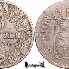 1850, 6 Kreuzer - Wilhelm I - Regatul Württemberg - fals contemporan, rebatere