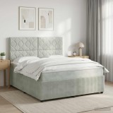 Cumpara ieftin Pat boxspring cu saltea Gri deschis 160 x 200 cm Catifea