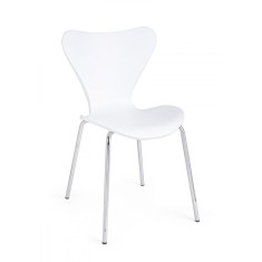 Scaun cu spatar policarbonat alb argintiu Tessa 50 cm x 50 cm x 82 h x 46 h
