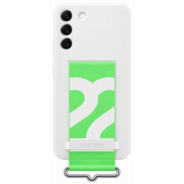 Husa Samsung Silicone Cover with Strap Galaxy S22 Plus Alb foto
