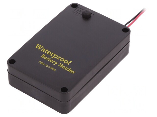 Suport Baterii AA cu Comutator - Negru IP65