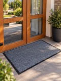 Covoras de Intrare Maxima Antiderapant Gri 45x75 cm, Poliester, Polipropilena, Baza TPE, Grosime 4mm
