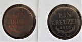 Austria - Ungaria 1816 - Lot 2 Monede 1 Kreuzer, de la 2 monetarii (A - Monetaria Viena &amp; B - Monetaria Kremnica) (304), Europa, Cupru (arama)