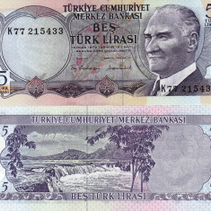 TURCIA 5 lire (1971-1982) UNC!!!