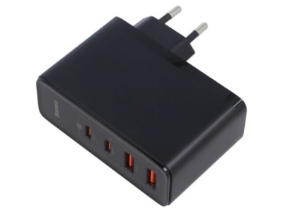 Alimentator BASEUS 5-20V 5A USB C și USB A, &amp;icirc;ncărcare rapidă PD 3.0, 100W, GaN, negru foto