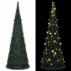 vidaXL Brad șnur de Crăciun artificial pop-up pre-iluminat verde 180cm 321524