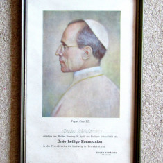 Tablou Papa Pius XII,personalizat la Biserica St. Ludwig Frankenthal 1950.