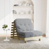 Cumpara ieftin Canapea futon cu saltea, 80x206x11 cm, lemn de pin tratat