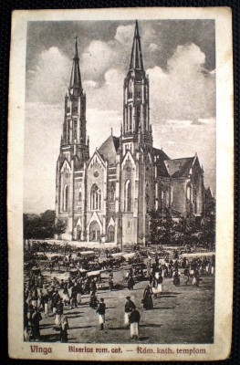 P.401 CP ROMANIA ARAD VINGA BISERICA ROMANO-CATOLICA 1928 foto