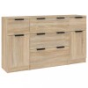 Set servanta, 3 piese, stejar sonoma, lemn prelucrat