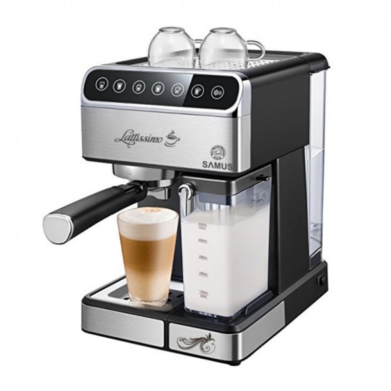 Espressor cafea Samus Latissimo, 1350 W, 1800 ml, 20 bari, carcasa inox |  Okazii.ro