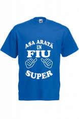 TRICOU PERSONALIZAT ALBASTRU ASA ARATA UN FIU SUPER foto