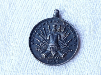 argint MEDALIE 1848 INDEPENDETA ITALIA EN MEMERITO DELLA PATRIA de COLECTIE RARA foto