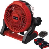 Einhell GE-CF 18/2200 Li PXC + Twinpack + 4514095 - Ventilator 3 trepte + Set 2 acumulatori si incarcator Li-Ion 18 V 4 Ah