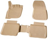 Set de 5 covorase bej cauciuc 3D stil tavita premium pentru Ford Mondeo 5,V din 2014, Recambo