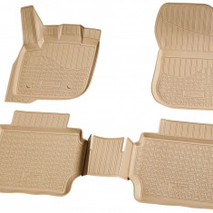 Set de 5 covorase bej cauciuc 3D stil tavita premium pentru Ford Mondeo 5,V din 2014