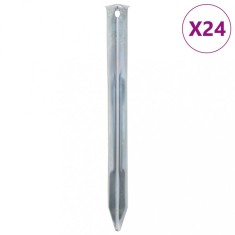 vidaXL Țăruși de cort, 24 buc., 22 cm, &Oslash;7 mm, oțel galvanizat
