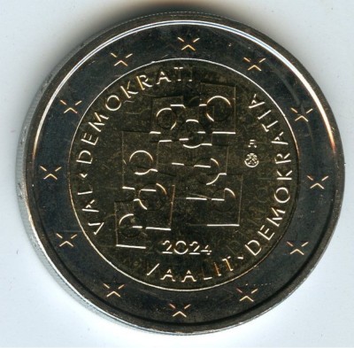 moneda 2 euro comemorativa FINLANDA 2024_1: Alegeri și democrație, UNC foto