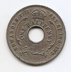 Africa de Vest Britanica ? (Half) Penny 1936 - Edward VIII, 25.2 mm KM-15 foto