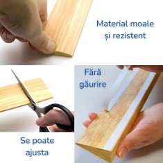 Profil de Trecere Parchet Gresie, Pentru Diferente de Nivel, Autoadeziv, Culoare Lemn Deschis, 90cm Marimea L