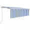Copertina retractabila automat cu stor, albastru&amp;alb, 4,5x3 m