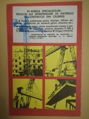 1979, Reclamă &amp;Icirc;ntreprinderea de Materiale de Construcții Călărași, comunism foto