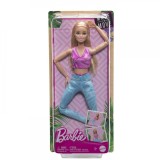 PAPUSA BARBIE MADE TO MOVE BLONDA CU TOP MOV, Mattel